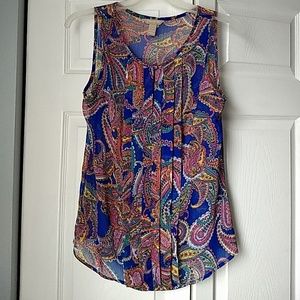Banana republic sheer paisley sleeveless top